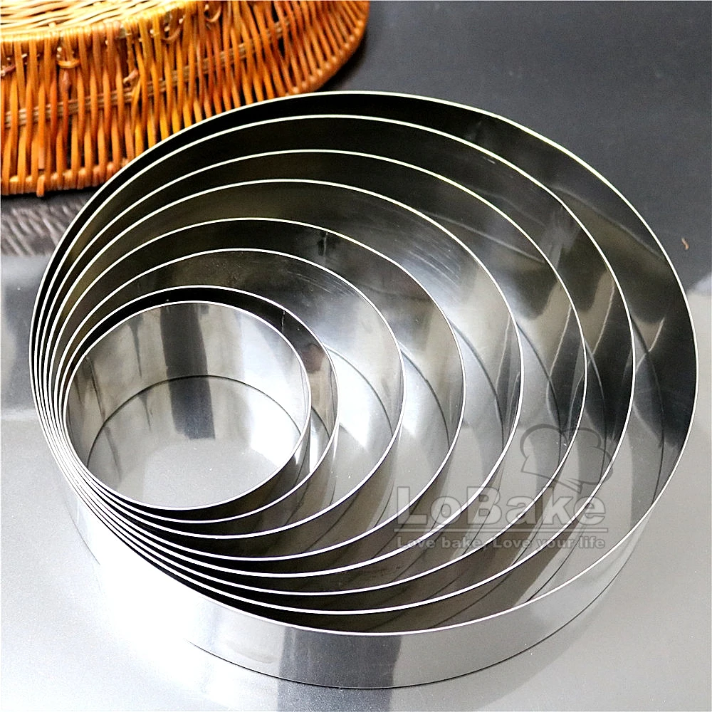 5cm Height 3.5-14 Inches Round Shape Mousse Ring Cake Mold 304 Stainless Steel Cheese Baking Tools for Cakes DIY Bakery Utensils