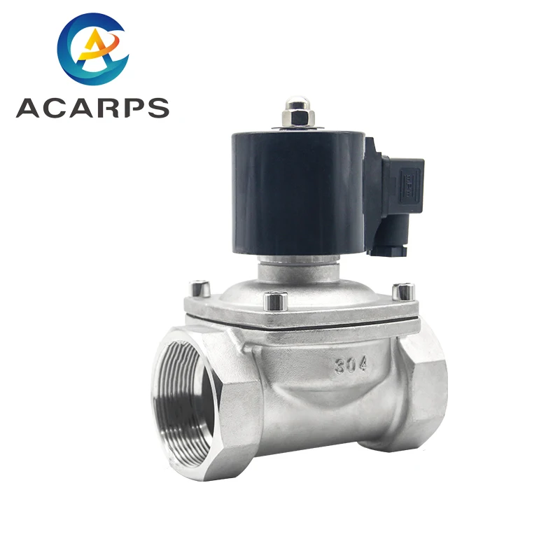 

1-1/2 Stainless Steel Normally Closed Water Solenoid Valve 24v 110v NBR Seal