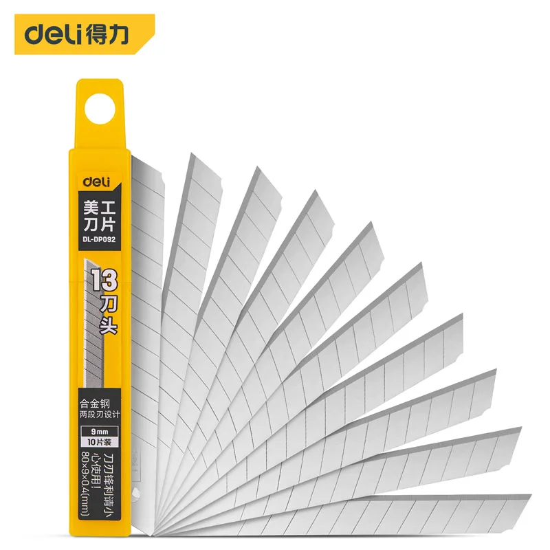 Deli DL-DP092 Utility Knife Blade Utility Knife Accessories There are 10 Utility knife Blades In A Set 9MM Wide