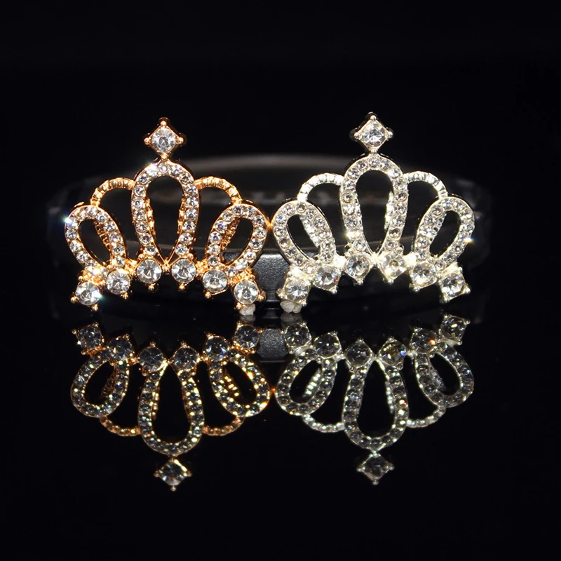 Engood 100Pcs Rhinestone Crown Button Sewing Trim & Embellishments Craft Buckles Diamond DIY Wedding Invitations Decoration JC17