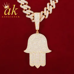Big Halma Pendant Iced Out Gold Color Hip Hop Jewelry