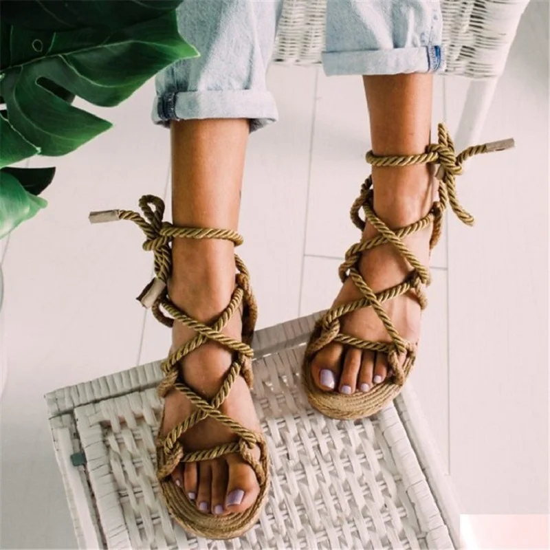 

2021 New Sandals Woman Shoes Braided Rope With Traditional Casual Style And Simple Creativity Fashion Women Summer