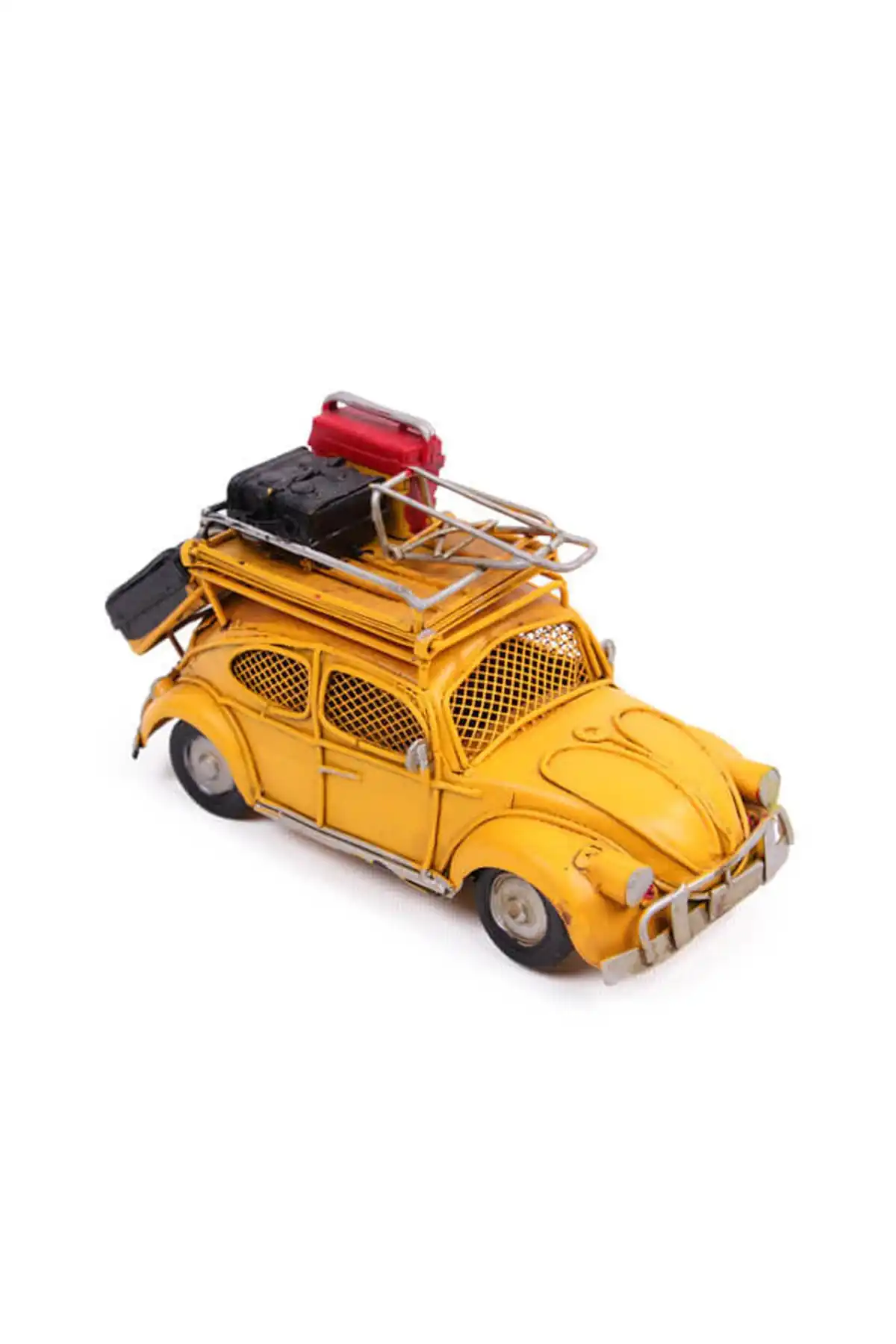 Toy Car Decorative Metal Vosvos Car Frame and Piggy Bank Metal Saglam Yellow Color Home Office Table Design Products