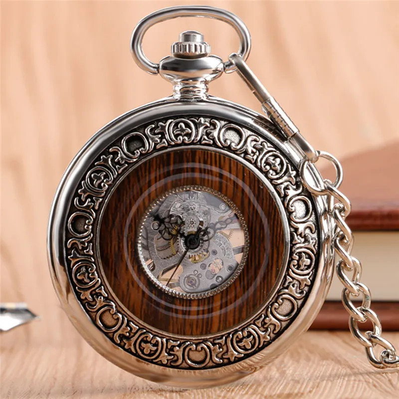 Vintage Antique Pocket Watch Handwind Mechanical Watches for Men Women Manual Skeleton Clock Fob Pendant Chain Roman Numeral