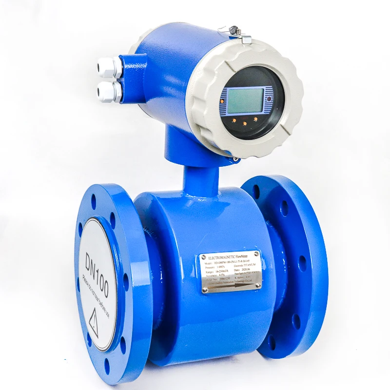 0.5% High Accuracy DN80 DN100 DN125 Waste Water Slurry Smart Electromagnetic Flow Meter Flange Connection 4-20mA RS485