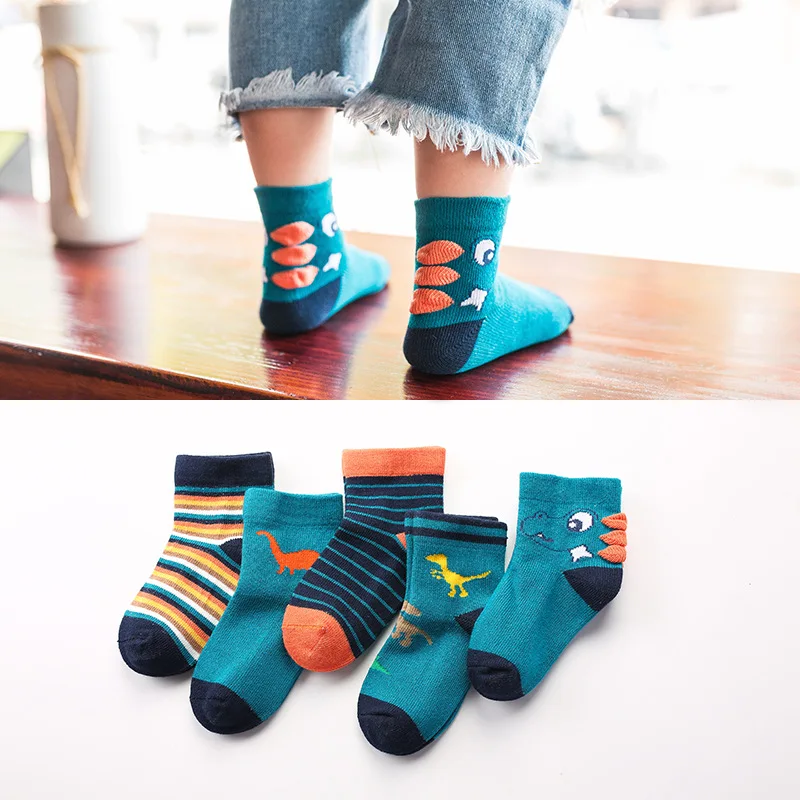 New Autumn and Winter Children's Socks Cartoon Middle Tube Boys and Girls Socks Cute Cotton Loose Baby Student Socks Custom