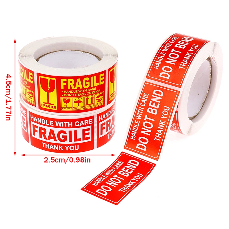 250pcs/Roll Fragile Stickers Handle with Care Thank You Warning Labels DIY Supplies