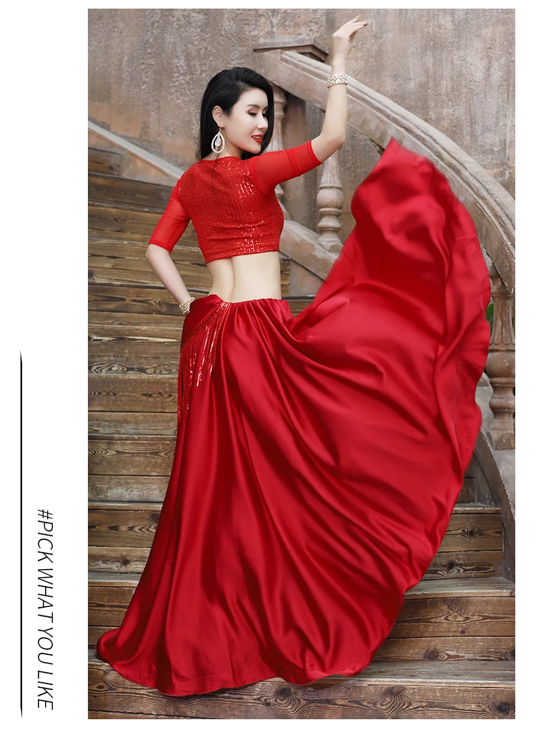 Belly dance suit costume women new autumn and winter performance clothing suit oriental dance long skirt+top dance set costume