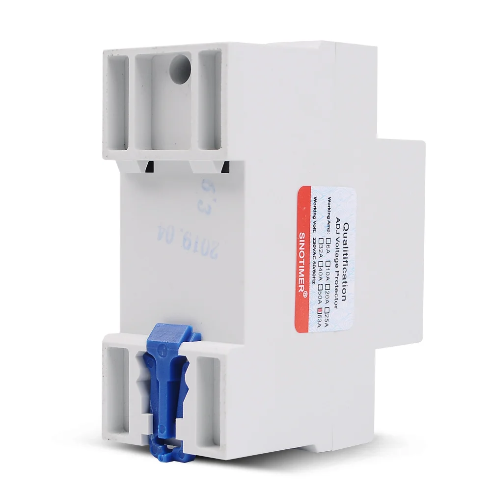 Heavy Duty 110V 230V AC Home Usage Dual Display Adjustable Over Under Voltage Surge Protector Relay with Over Current Protection