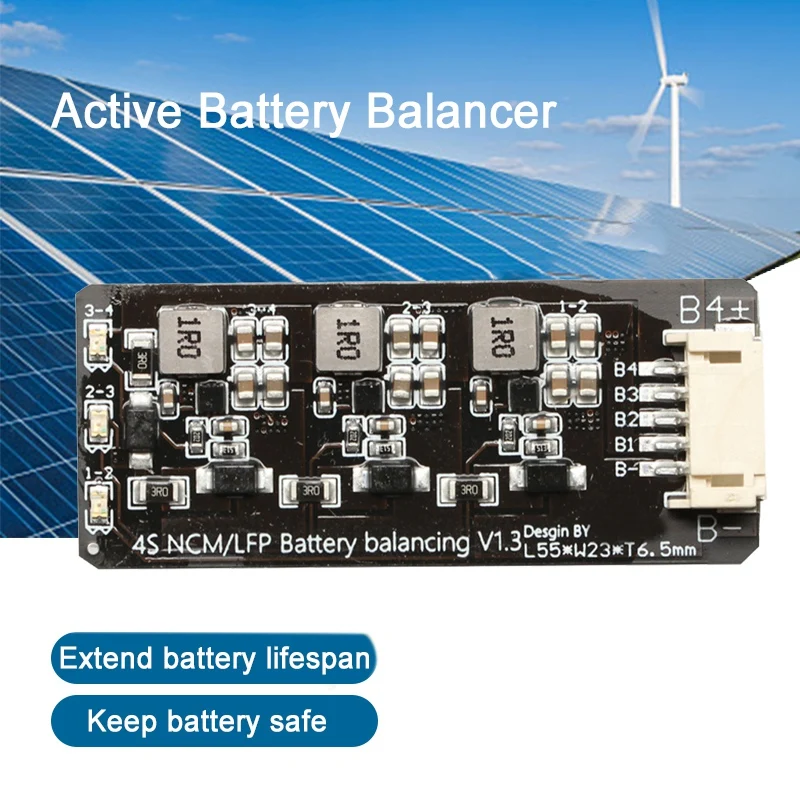 New 3S-4 Li-Ion Lipo Lifepo4 LFP Battery Active Equalizer Balancer BMS 1.2A Balance Energy Transfer Board