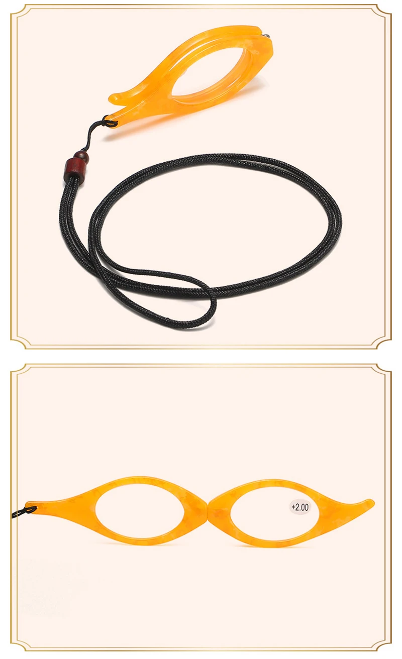 Faltbare Anhänger Lesebrille Lupe Tragbare Verhindern Verlust Runde/Katzen Augen Halskette Prebyopie Brille Senden Mit Kette – Detail 17