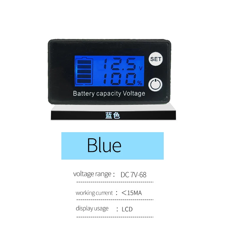 Imagem -06 - Lcd 3s 4s 5s 7s 10s 13s Indicador de Capacidade da Bateria 12v 36v 48v Display Voltímetro Medidor de Temperatura Testador de Nível de Potência 8v60v