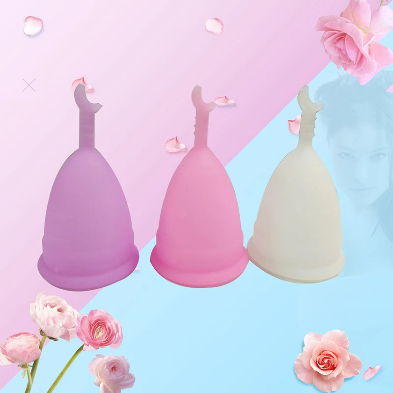 Reusable Copa Menstrual Medical Grade Silicone Feminine Hygiene Product Women Lady Period Cup Moon Heart Handle Menstrual Cup