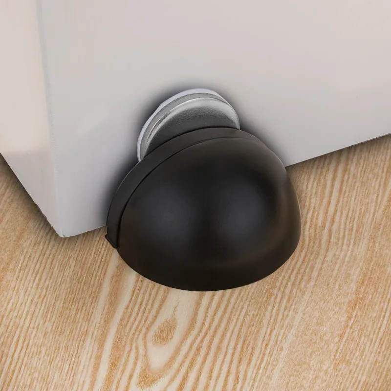 NAIERDI Magnetischer Türstopper aus Edelstahl und Gummi, nicht stanzender Aufkleber, versteckte Türhalter, bodenmontierte, nagelfreie Türstopper