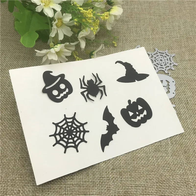 Halloween Spider Pump metal cutting dies mold Round hole label tag Scrapbook paper craft knife mould blade punch stencils dies