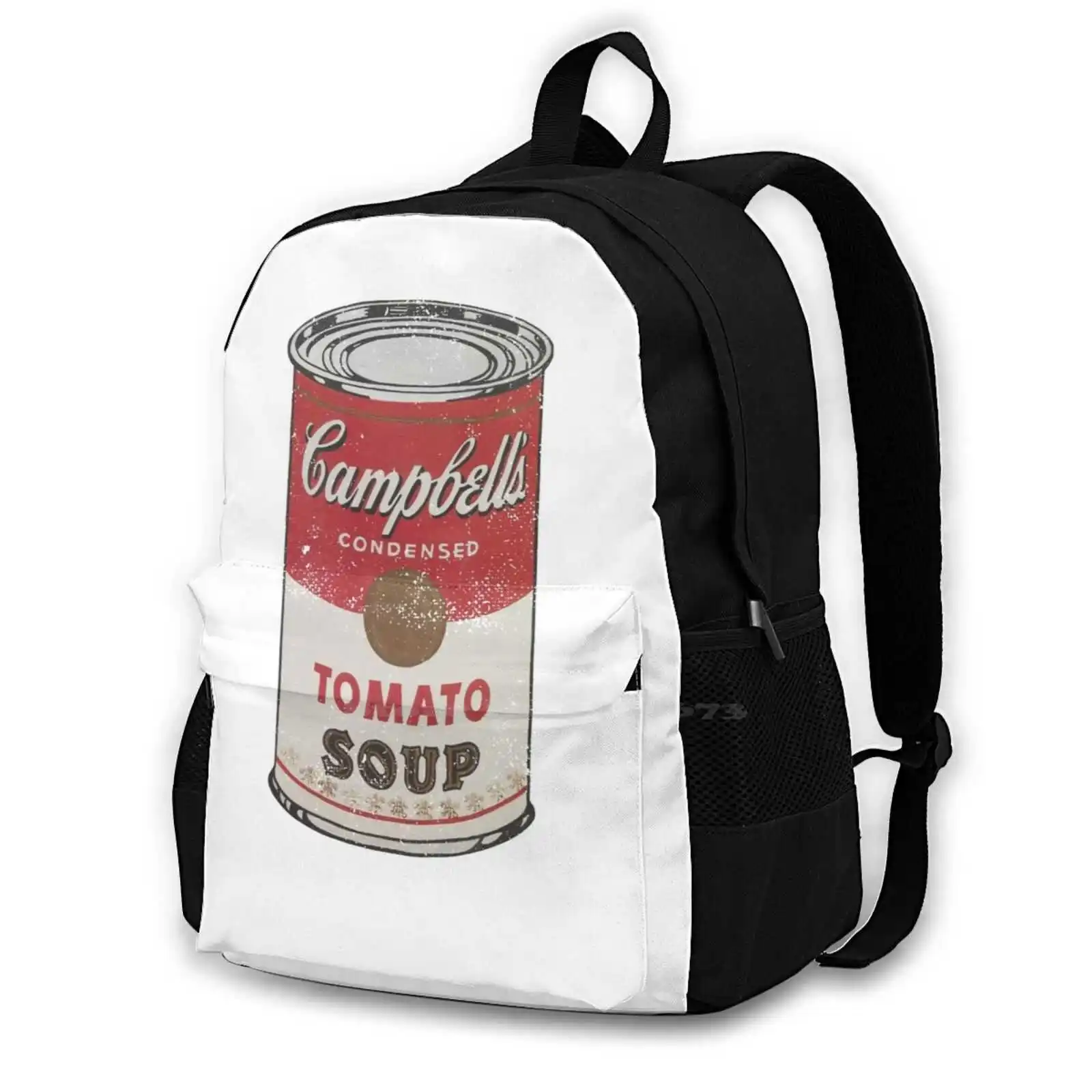 Warhol Tomato Soup Can ( Distressed Design ) Backpack For Student School Laptop Travel Bag Artist Andy Pop Warhol Campbells