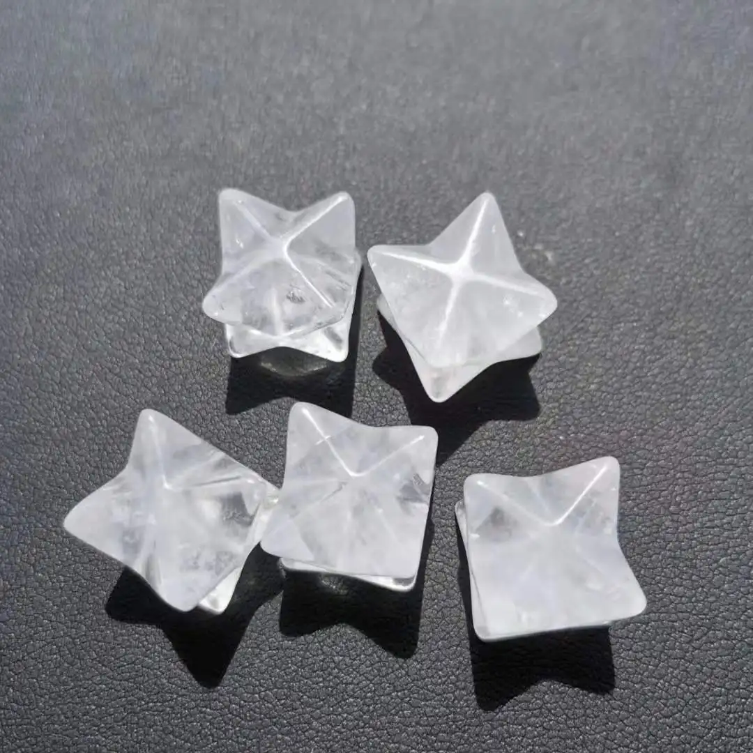 Natural clear quartz crystal Merkaba Star Transparent crystal Healing Chakra Eight-Points Star