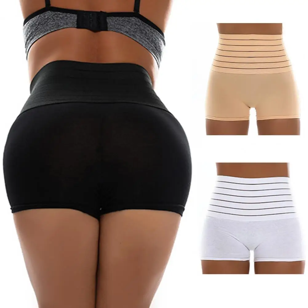 Women High Waist Shaping Panties Transparent Stripes Body Shaper Slimming Tummy Underwear Butt Lifter Seamless Panties lingerie