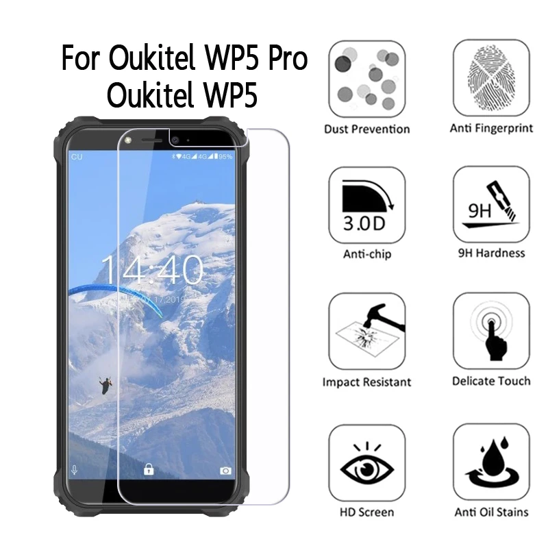 9H 2.5D Tempered Glass For Oukitel WP5 Pro High Quality Protector Film In Stock Cover For Oukitel WP5 Glass Smartphone 5.5Inch