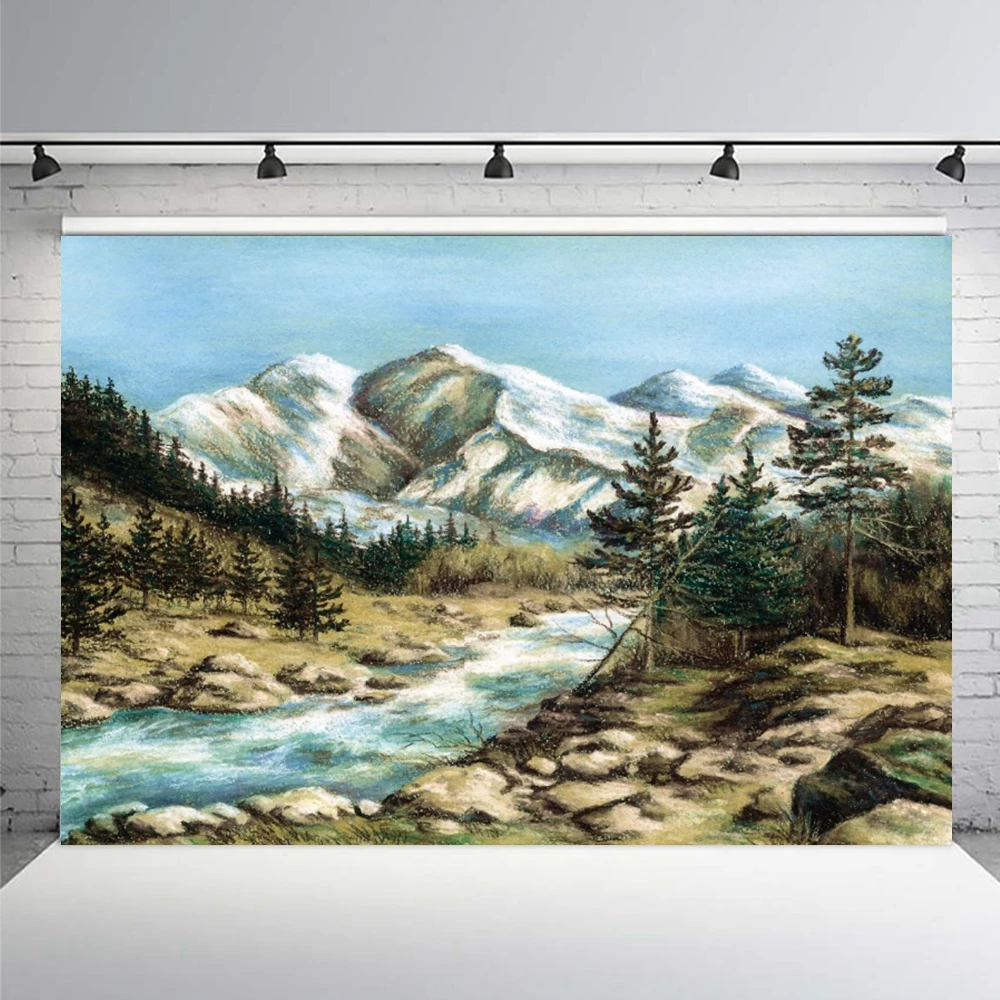 Yeele-مشهد ثلجي شتوي ، رسم المناظر الطبيعية ، خلفية التصوير الفوتوغرافي ، الديكور ، استوديو الصور