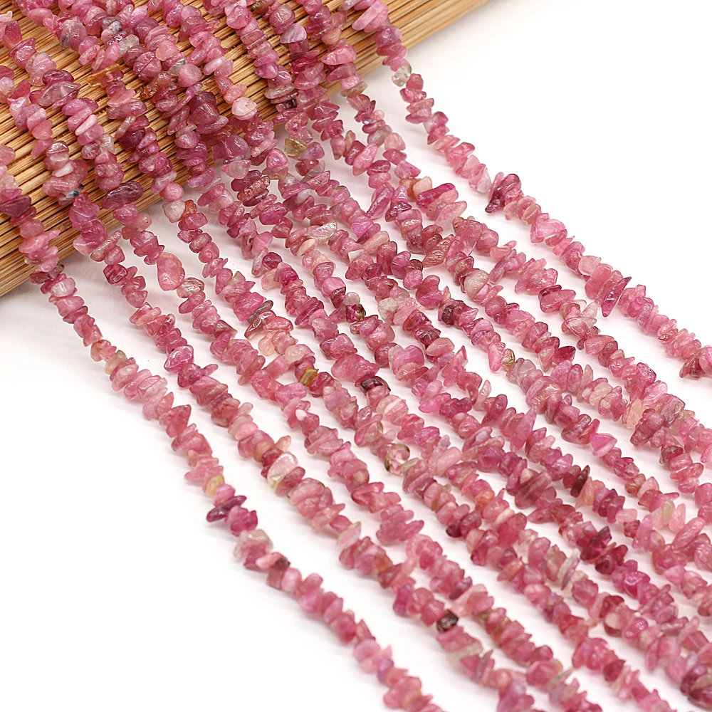 Genuine Natural Pink Tourmaline Stone Beads Irregular Gravel Chip Beads for DIY Charm Bracelet Necklace Jewelry Making Gift 15'' - Image 5