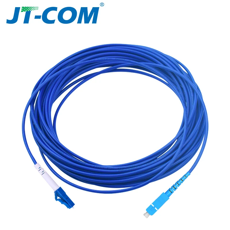 Lapis Baja 3M LC FC SC ST Carrier Grade Fiber Patch Cord Kabel Optik 2.0 3.0Mm FTTH Tunggal mode Simplex Fiber Patch Kabel