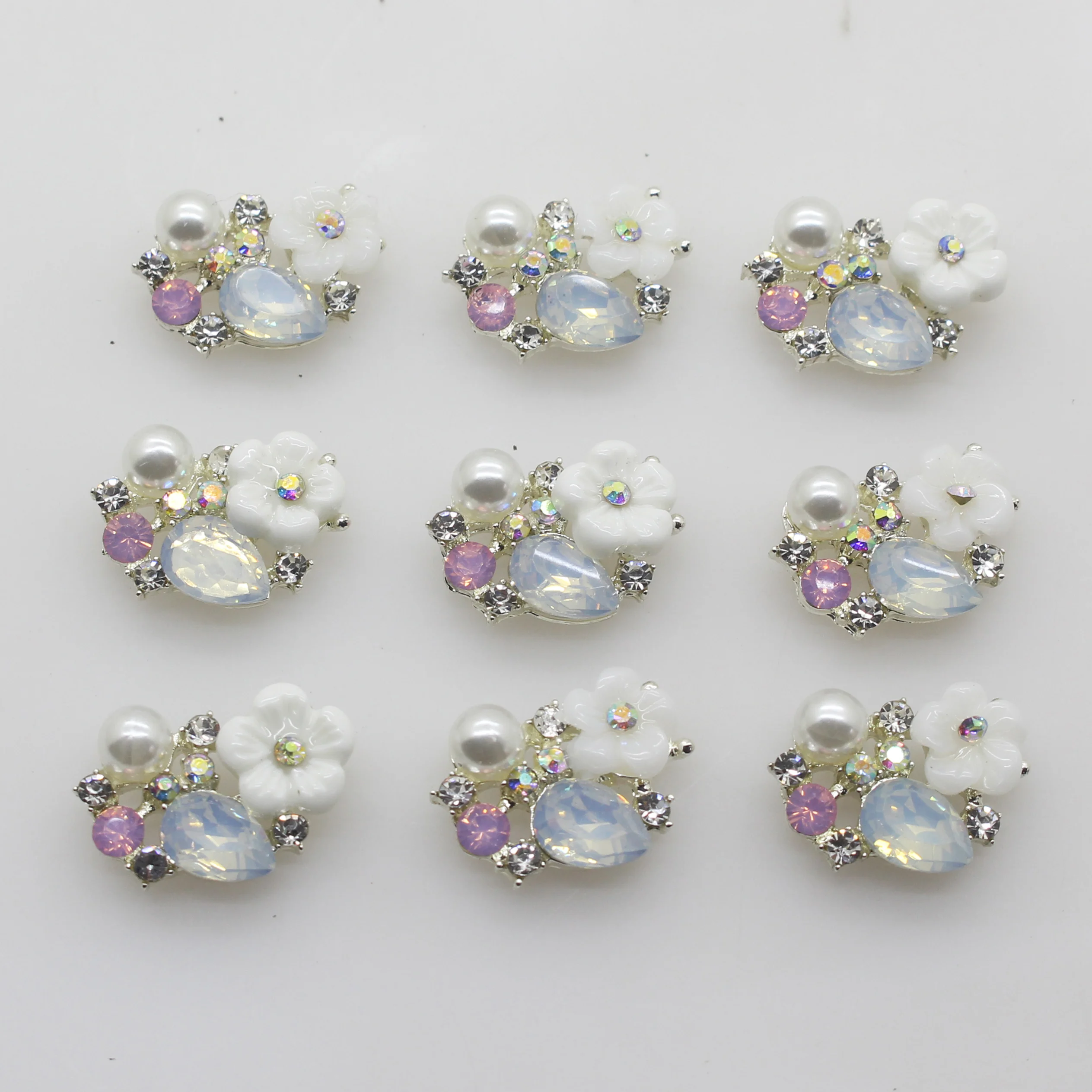 LKERAN 10pcs new DIY decoration buttons metal button wedding dress accessories for 18 * 12mm