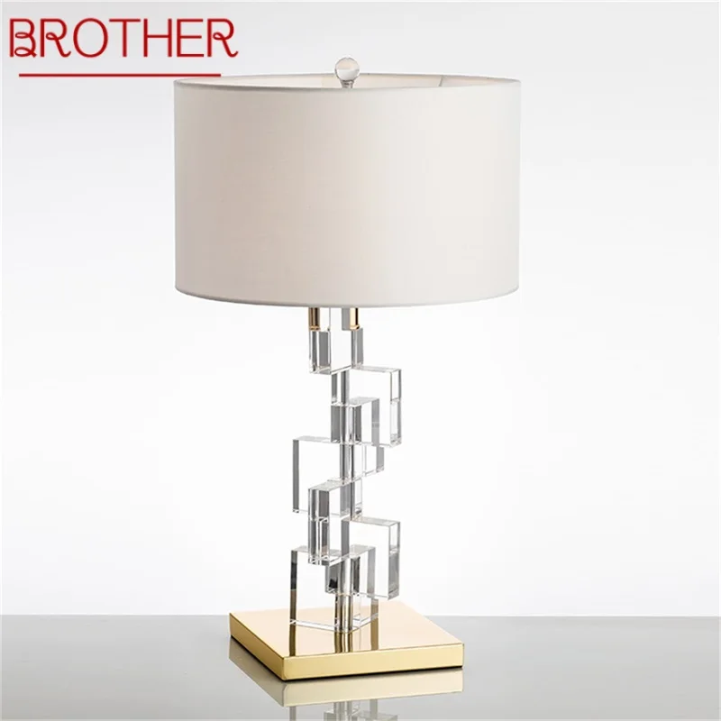 

BROTHER Nordic Creative Table Lamp Contemporary Crystal LED Decorative Desk Light for Home Bedside Bedroom