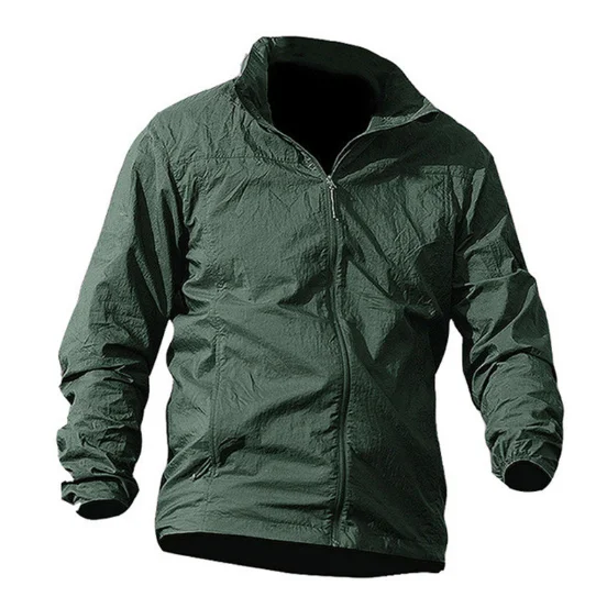 Chaqueta táctica impermeable de secado rápido para hombre, impermeable con capucha, cortavientos fino, militar, para verano, 2020