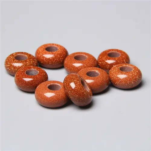10pcs/Lot 8x14mm 5mm Big Hole Natural Round Jades Jaspe Stone Crystal Spacer Beads Charm Pendant For Jewelry Making Accessories - Image 27