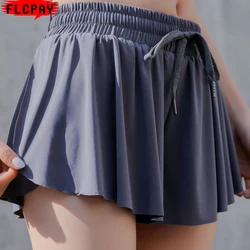 Xseyogai  2 in 1 Breathable Running Athletic Yoga Shorts With Skirt Fitness Clothes Women Sport Tennis Girls Outdoor Sportswear