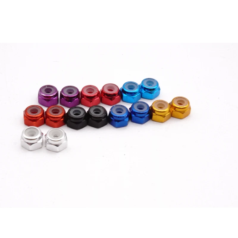 4PCS Metal/Nylon M2 Nut 4.5mm/4mm Lock Nuts Locknut Anti-loose Screws Screw Cap Tamiya Mini 4WD Car DIY Acc