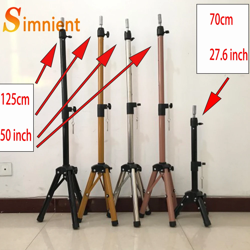 60/70/125 cmAdjustable Wig Stand Tripod Hairdressing Training Head Tripod Holder Mannequin Head Tripod For Mannequin Canvas Head