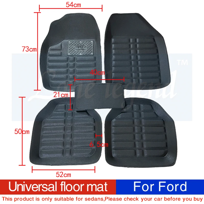 Car Floor Mats Universal for Ford fusion mondeo Focus 2 3 kuga Fiesta Edge Explorer fiesta Car Leather waterproof floor carpet