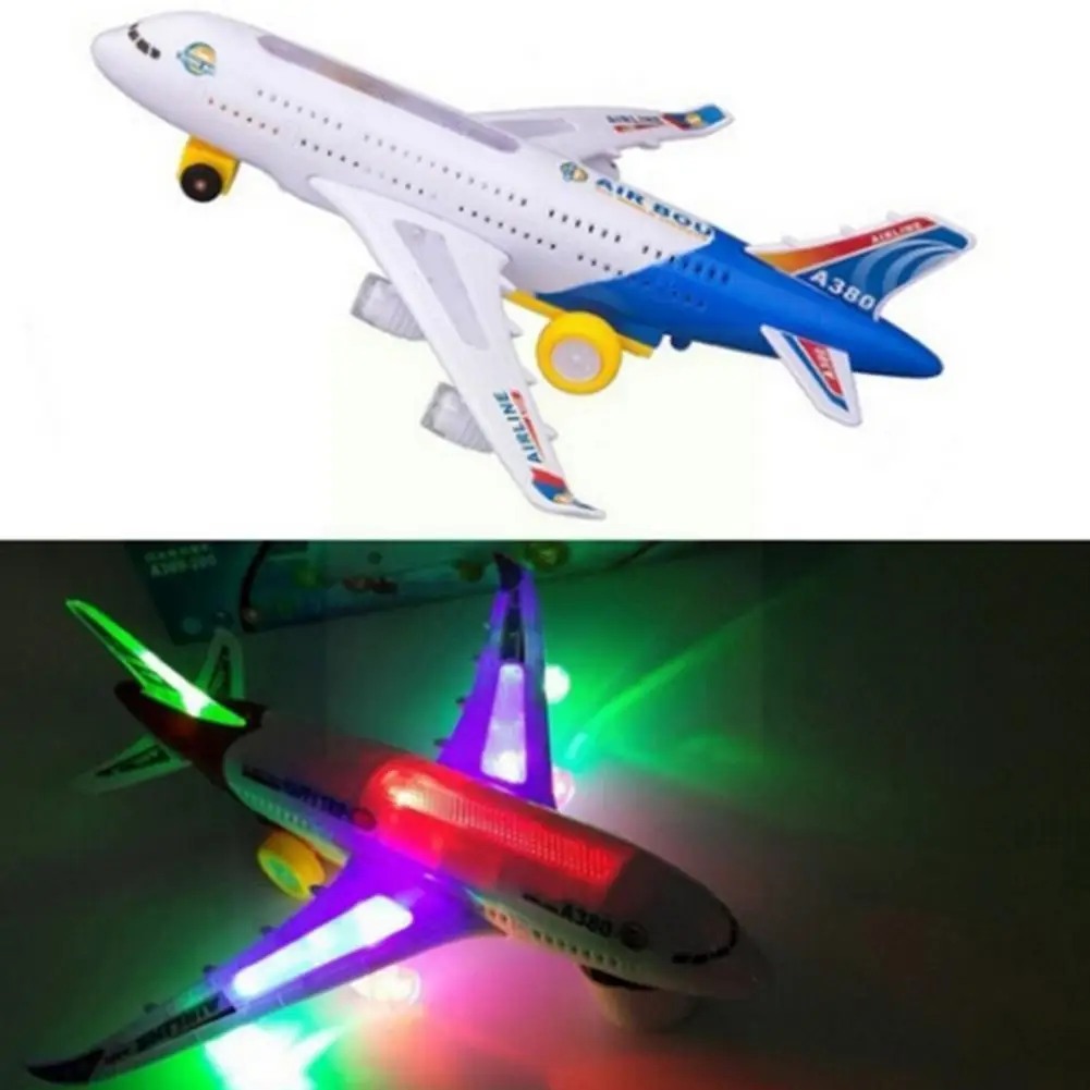 New Mini Airbus A380 Model Airplane Children Electric Flash Light Sound Toys Airbus Model Airplane Universal Toys For Children