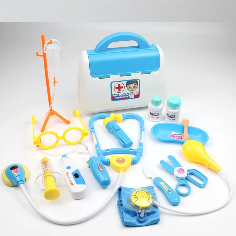 Crianças doutor brinquedos conjunto fingir jogar simulação médico kit médico role playing jogo medicina portátil mala meninas meninos brinquedos