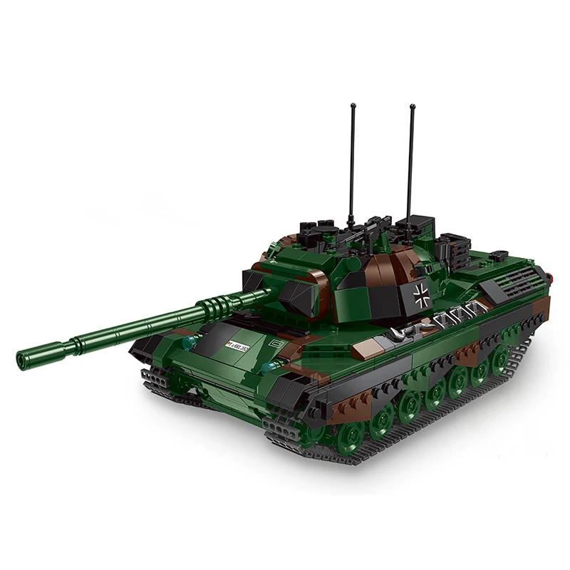 

The Military high-tech Weapon Army Theme German Leopard 1 Main Battle Tank Armored Building Blocks WW2 Model Bricks Toys Gifts