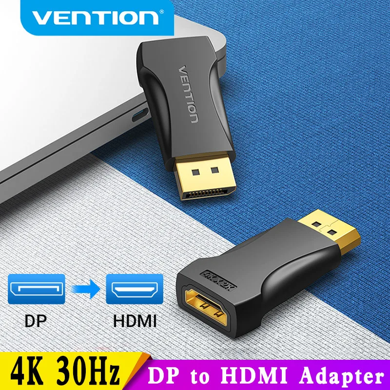 Vention DP to HDMI Adapter 4K30Hz Display Port Male to HDMI Female Converter for PC Laptop Projector DisplayPort to HDMI Adapter