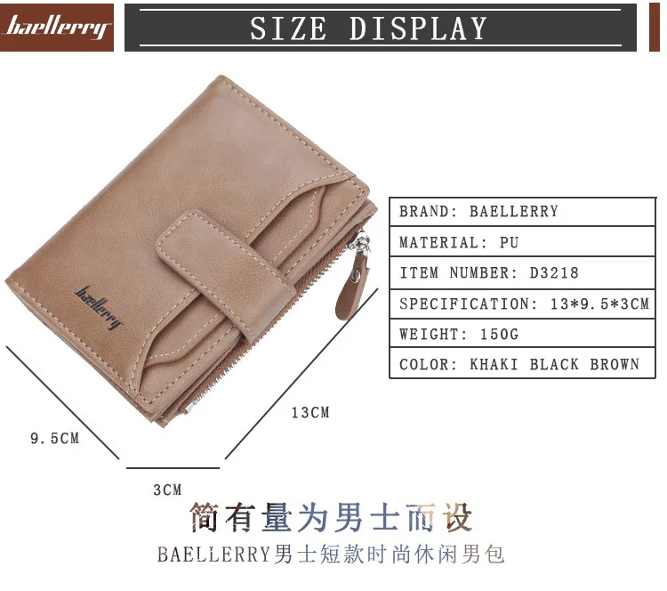 Name Gravur Männer Kurze Brieftaschen Große Kapazität Zipper Münzfach Foto Halter Hohe Qualität Karte Clips Für Männer – Detail 23