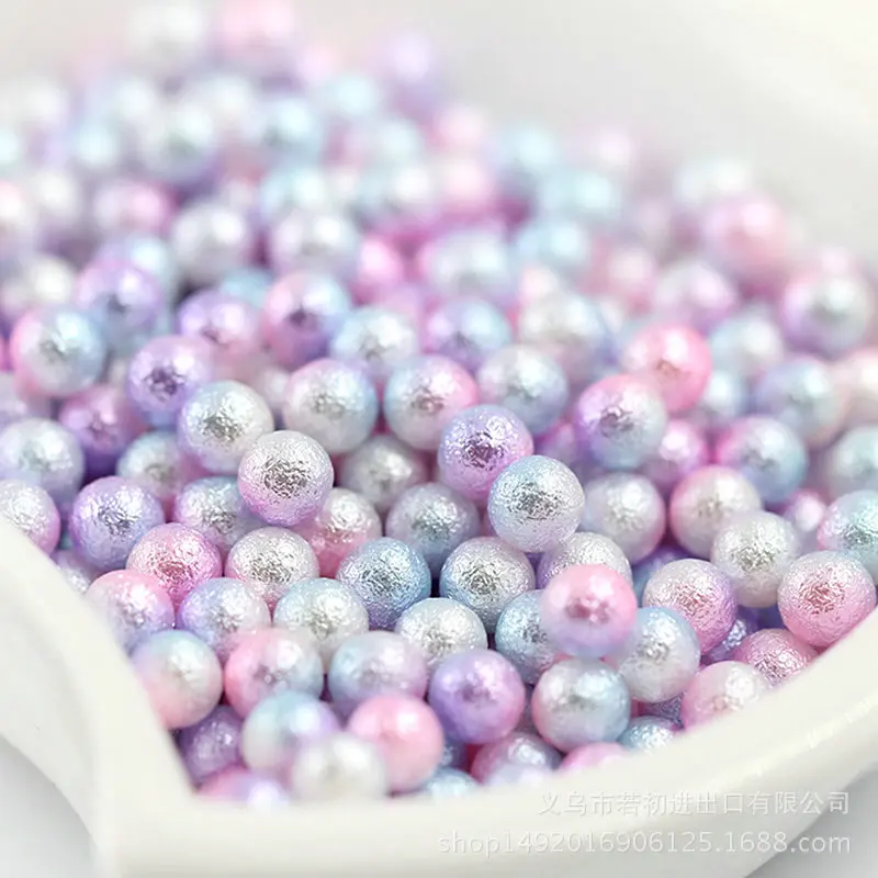 3/4/5/6/8mm No Hole Wrinkle Pearls Round Acrylic Imitation Pearl Beads Diy for Jewelry Making /Nail Art /Phone Decoration