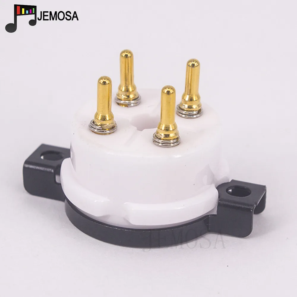 EIZZ Ceramic 4PIN Tube Socket Gold Plated For 2A3 300B 811 274A 572B 5Z3 5U4G 866 6B4G Vacuum Tube Amplifier Audio Vintage HIFI