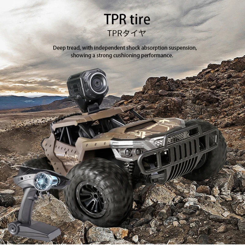 Remote Control Off-Road Truck 720P HD Camera 2.4G Radio Control 50 Degree Climbing 4WD WIFI FPV APP Control RC Crawler Kids\' Toy