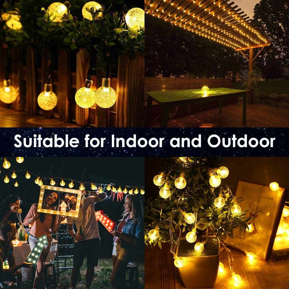 20 50 LED Solar Licht Wasserdicht Fairy Girlande Lampen String Outdoor Urlaub Xmas Party Hochzeit Solar Crystall Ball Lampe Dekor