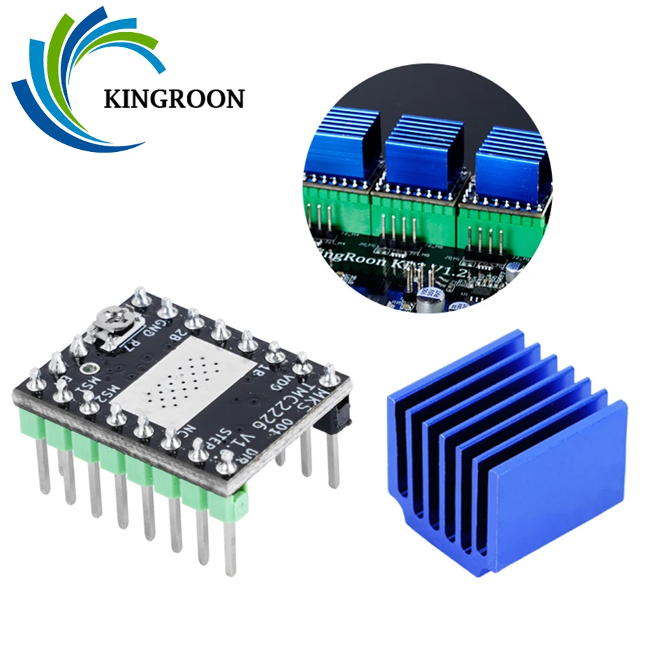 Produktbild von AOICRIE 5x TMC2208 V1.2 Schrittmotortreiber – Mit Kühlkörper, Für 3D-Drucker Wie SKR V1.3, MKS GEN L, Ramps 1.5/1.6