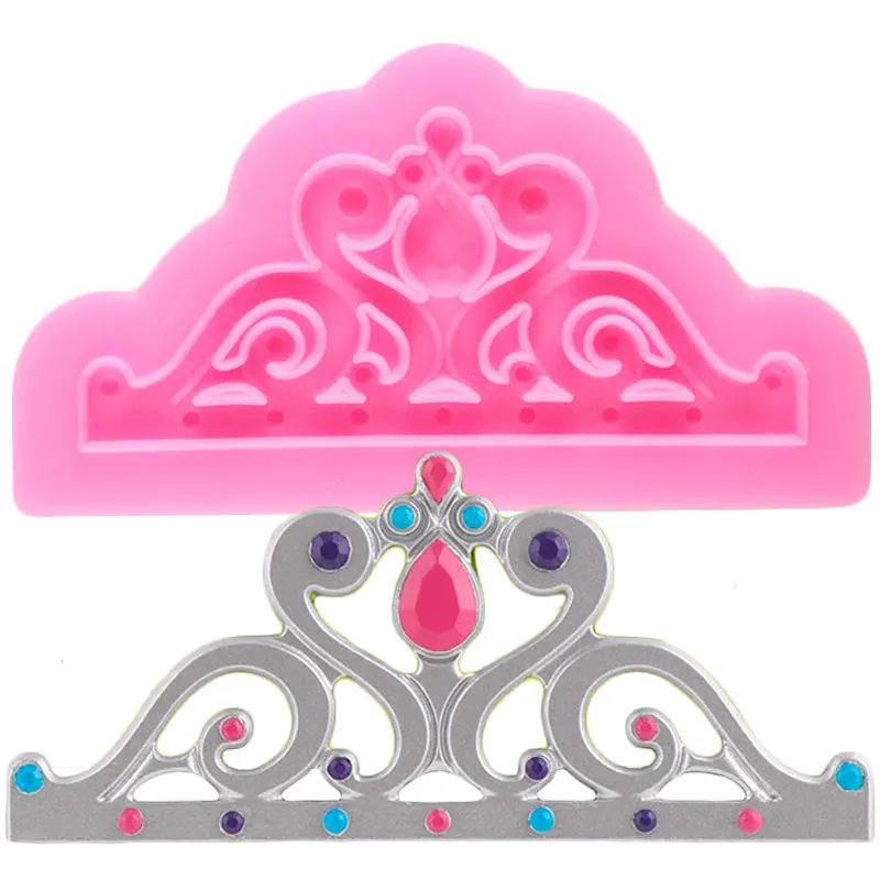 Queen Crown Silicone Mold Wedding Candy Clay Fondant Cake Decoration Tools Chocolate Cupcake Gumpaste Molds Kitchen Baking Mould