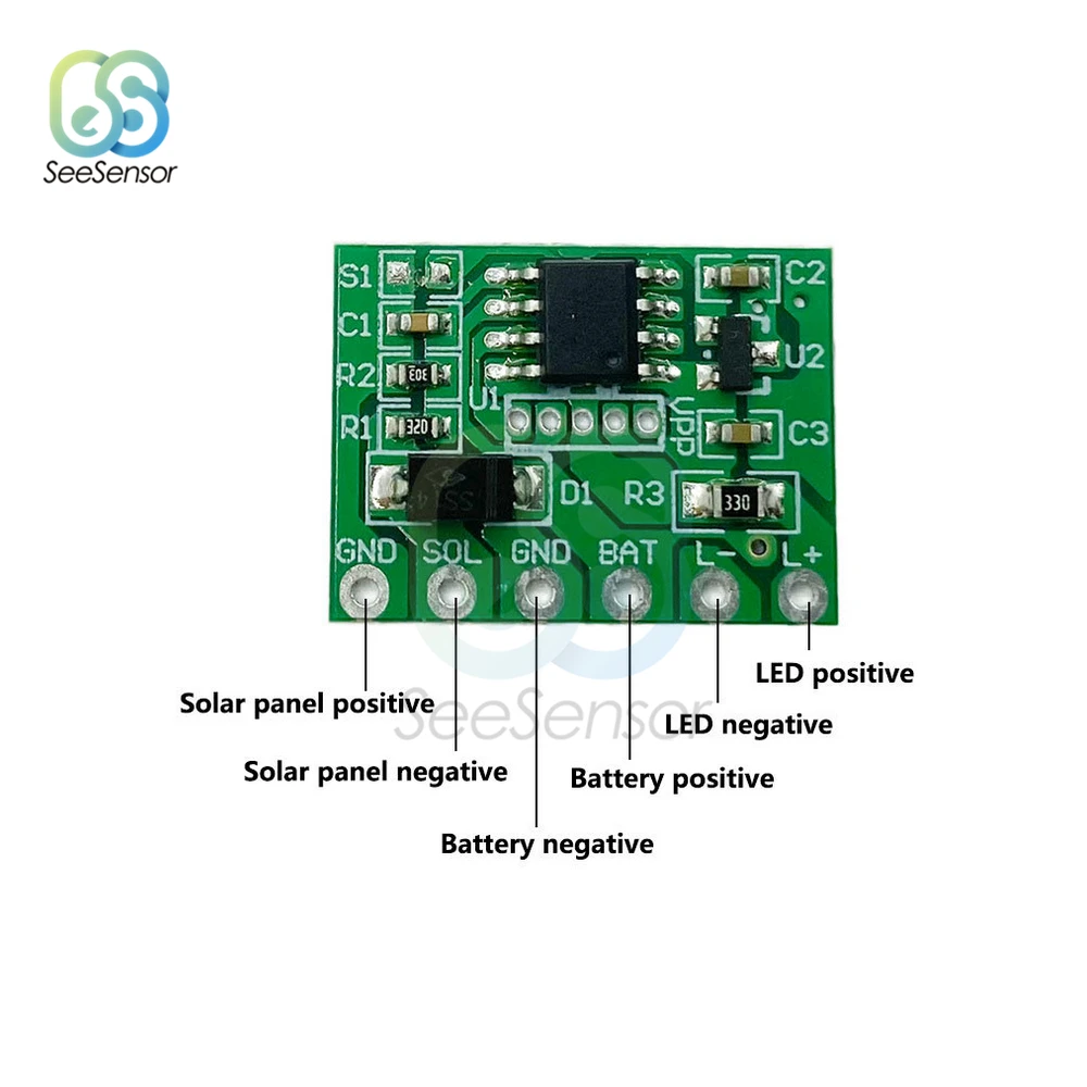 Solar Lamp Controller 3.2V 3.7V Solar Lantern Controller Board Light Control Solar Lawn Lamp Circuit Board with Timing Function