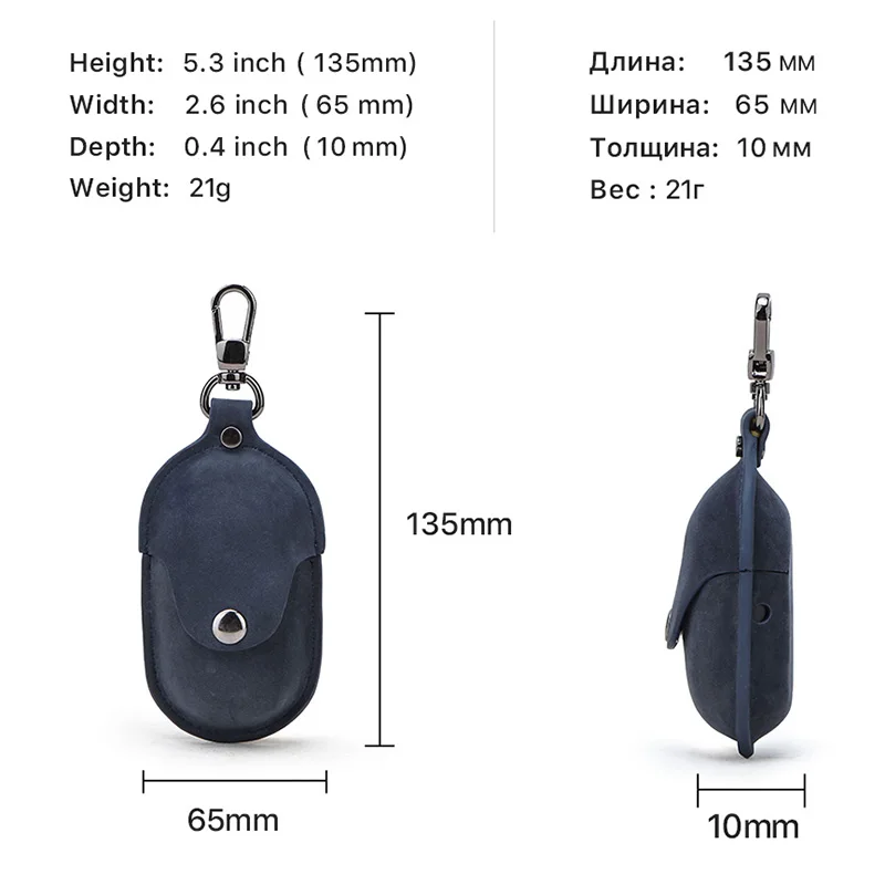 Luxury genuine cowhide leather retro wireless earphone case for SAMSUNG Galaxy Bud vintage casual hasp coin purse women mini bag