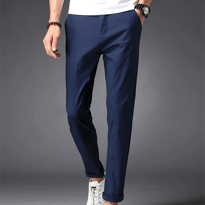 New Arrival Style Men Boutique Leisure Pants High Quality Solid Cotton Men's Fashion Casual Ankle-lenght Pants Size 28-36