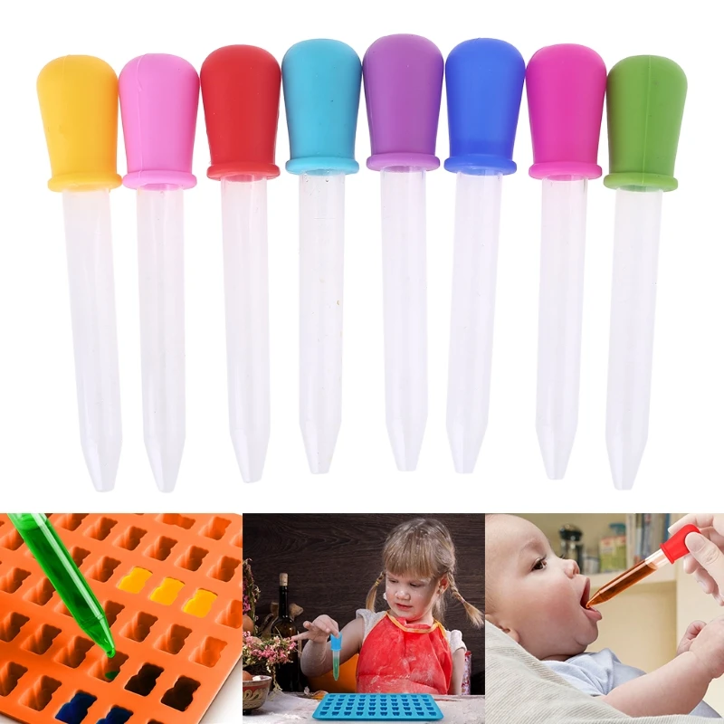 6/7/8/10 Pcs Baby Dropper Medicine Feeder Child Medicine Device Silicone Pipette Liquid Food Dropper Infant Utensil 5 ML Pipette