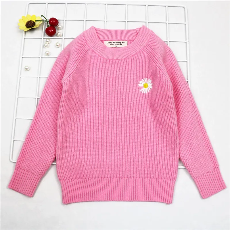 Children Flower Sweater Baby Girls Cardigan Candy Sweater Winter Autumn Cotton Kids knitting pullover Casual 3-8 Y Kids Clothing